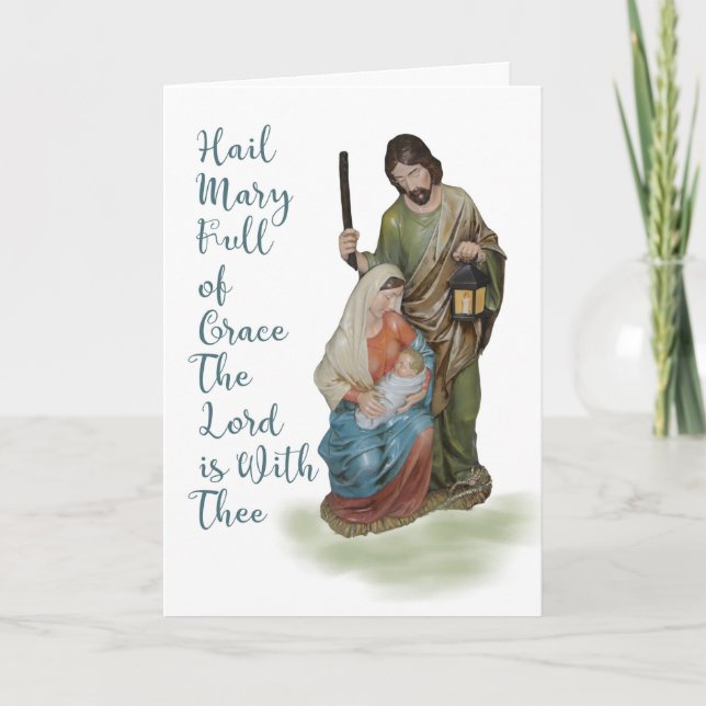 Tarjeta de Navidades religiosos con Mary, Joseph y (Anverso)
