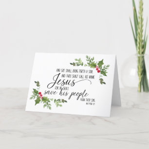 Tarjeta de Navidades religiosos con verso bíblico