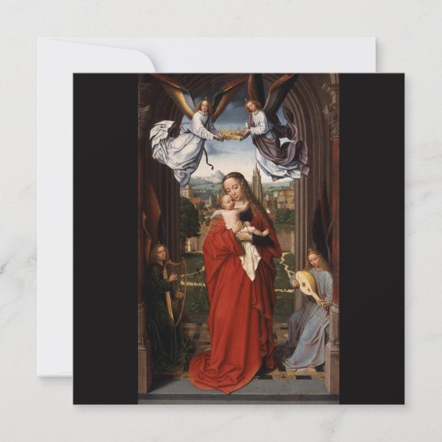 Tarjeta de Navidades religiosos de niños y Madonna (Anverso)