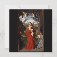 Tarjeta de Navidades religiosos de niños y Madonna