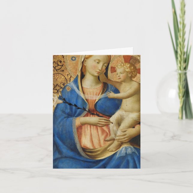 Tarjeta de Navidades religiosos Madonna e Infantil (Anverso)