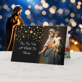 Tarjeta de Navidades religiosos personaliza la fir