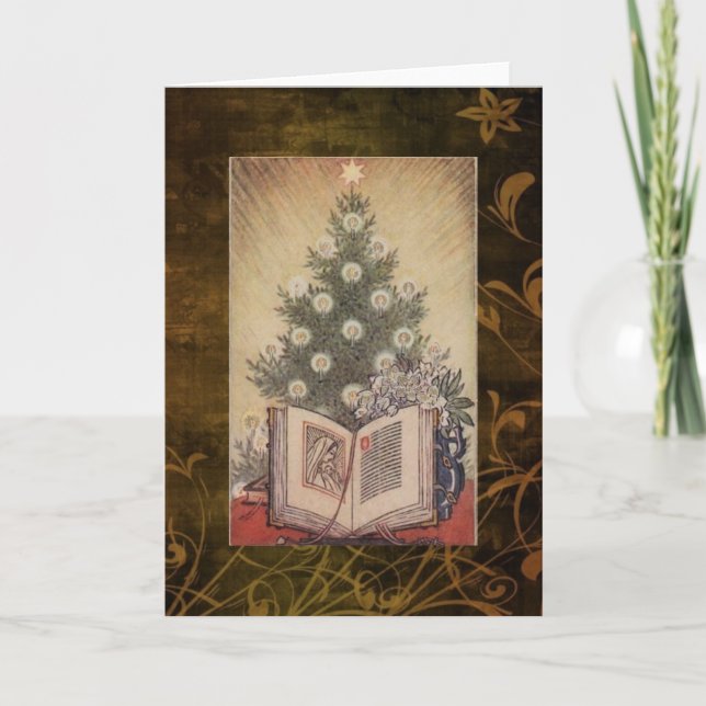 Tarjeta de Navidades religiosos vintage (Anverso)