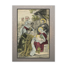 Tarjeta de Navidades religiosos vintage