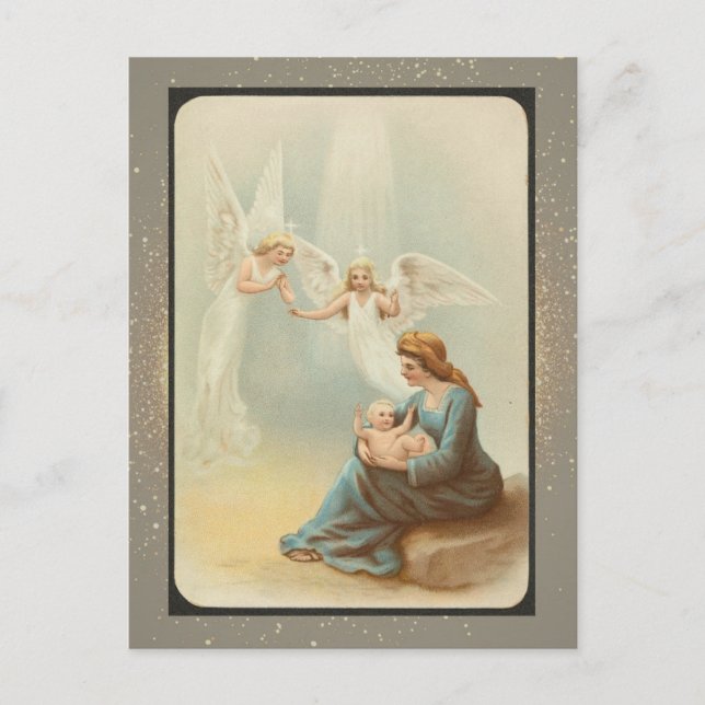 Tarjeta de Navidades religiosos vintage (Anverso)