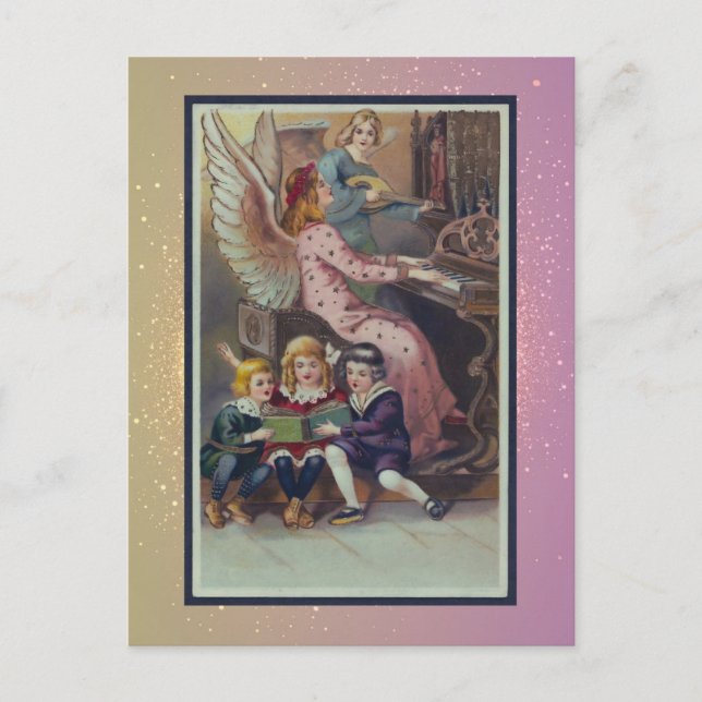 Tarjeta de Navidades religiosos vintage (Anverso)