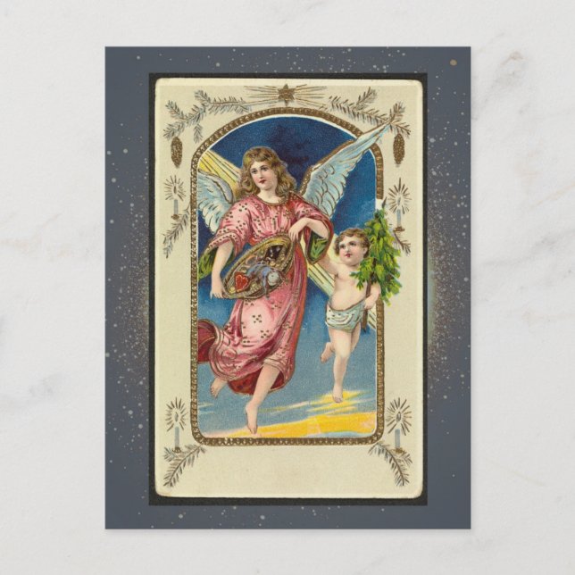 Tarjeta de Navidades religiosos vintage (Anverso)