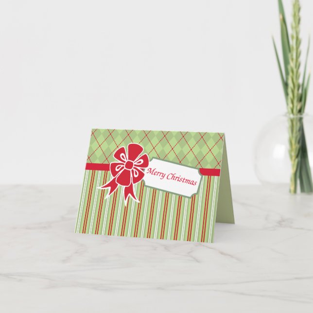 Tarjeta de Navidades Retro Bow (Anverso)