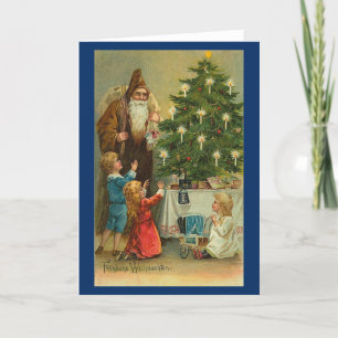 Tarjeta de Navidades retro de época victoriana