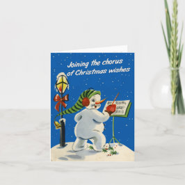 Tarjeta de Navidades retro-estilo de muñeca