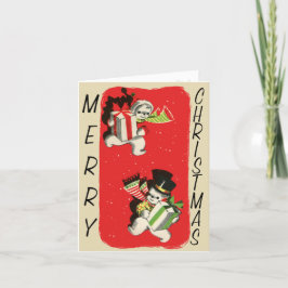 Tarjeta de Navidades retro-estilo de muñeca