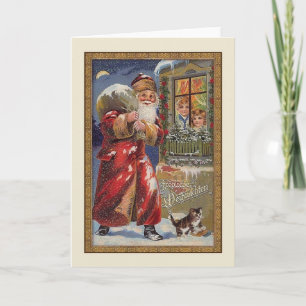 Tarjeta de Navidades Retro German Fröhliche Weihna