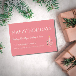 Tarjeta de Navidades Retro Rosado Moderno de Media