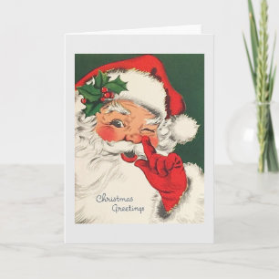 Tarjeta de Navidades Retro Santa