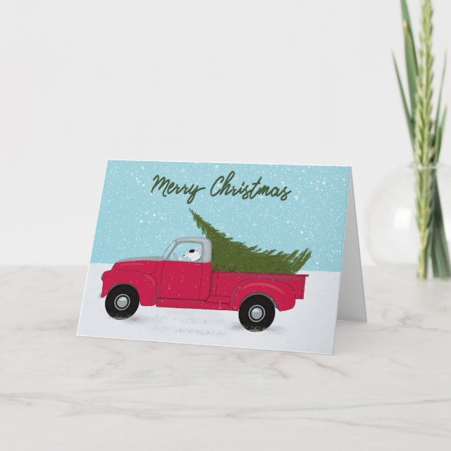 Tarjeta de Navidades Rex Red Truck (Anverso)