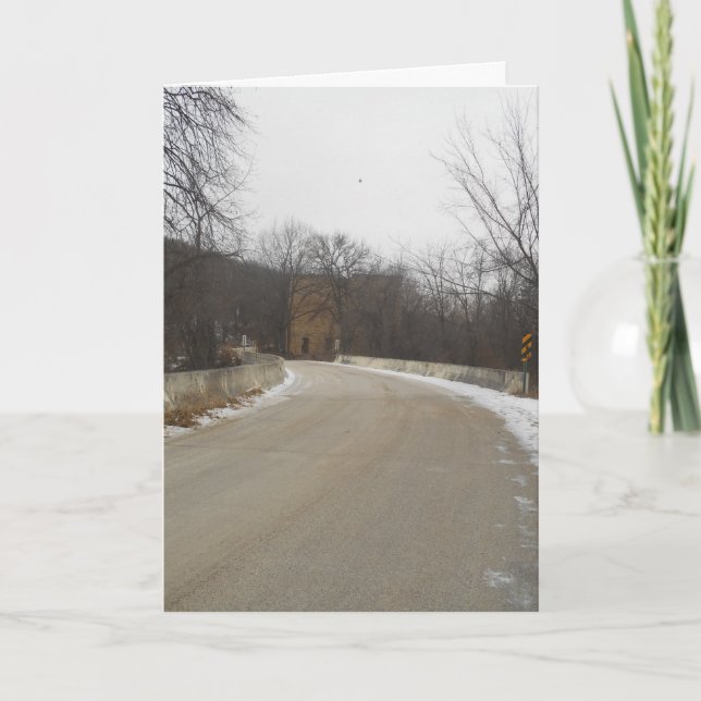 Tarjeta de Navidades "Road to Oxford Mill Ruins" (Anverso)