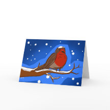 Tarjeta de Navidades Robin