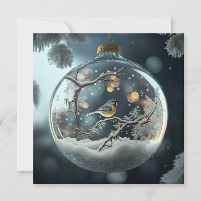 Tarjeta de Navidades Robin en Globe (Anverso)