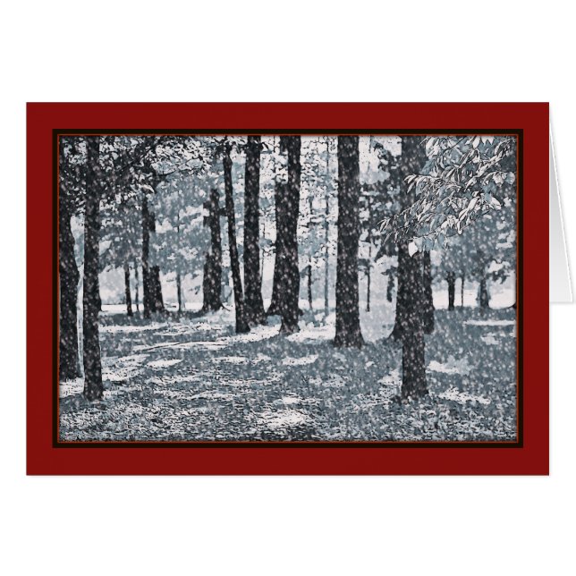 Tarjeta de Navidades rojos clásicos de los árboles (Anverso (Horizontal))