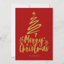 Tarjeta de Navidades rojos del Árbol de Navidad Fe