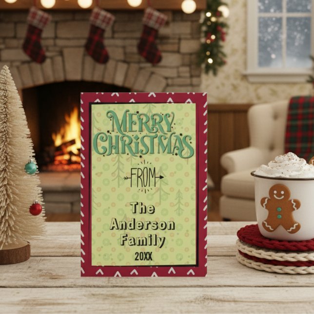 Tarjeta de Navidades rojos no fotográficos, simple (Subido por el creador)