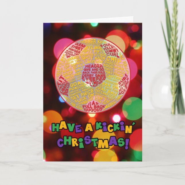 Tarjeta de Navidades rojos para tipografía de bola (Anverso)