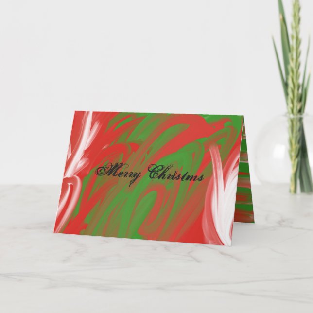 Tarjeta de Navidades rojos y verdes (Anverso)