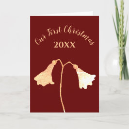 Tarjeta de Navidades románticos de la flor de oro