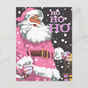 Tarjeta de Navidades Rosa Santa Claus