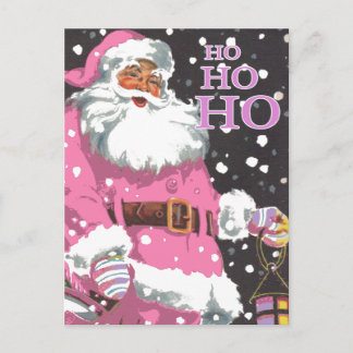 Tarjeta de Navidades Rosa Santa Claus