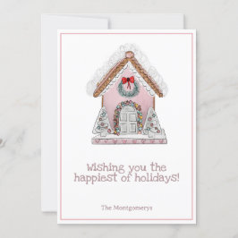 Tarjeta de Navidades rosados de Gingerbread