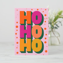 Tarjeta de Navidades rosados de HOHOHOHO