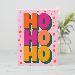 Tarjeta de Navidades rosados de HOHOHOHO