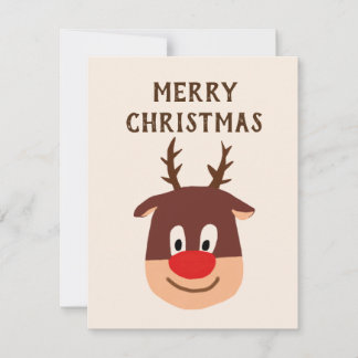 Tarjeta de Navidades rosados de los renos de la na