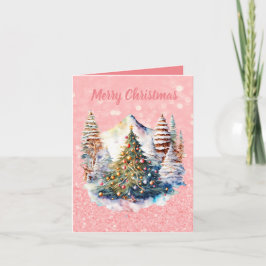 Tarjeta de Navidades rosados Pastel festivo