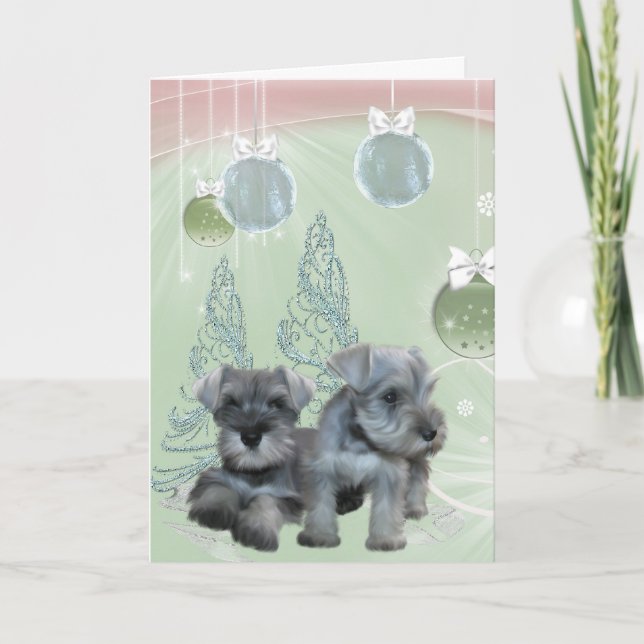 Tarjeta de Navidades rosados y verdes para los Cac (Anverso)