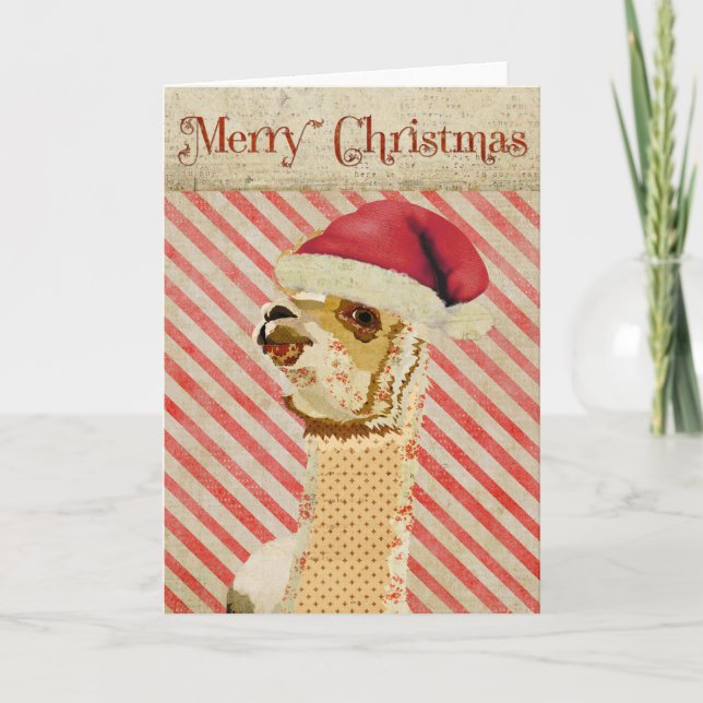 Tarjeta de Navidades Rosas de Alpaca (Anverso)