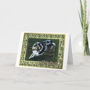 Tarjeta de Navidades Rough Collie Dog Blank