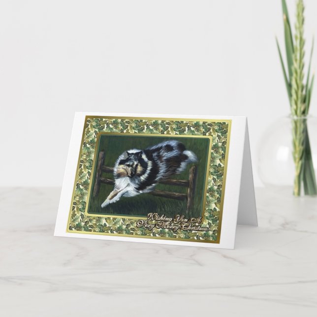 Tarjeta de Navidades Rough Collie Dog Blank (Anverso)