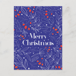 Tarjeta de Navidades Royal Blue Merry Shinny Elega