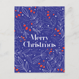 Tarjeta de Navidades Royal Blue Merry Shinny Elega