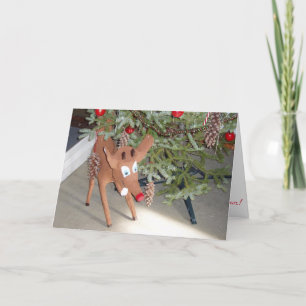 Tarjeta de Navidades "Rudolph Under the Tree"