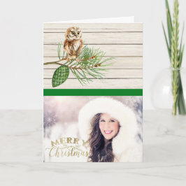 Tarjeta de Navidades Rústicos de Fotografía de Mad