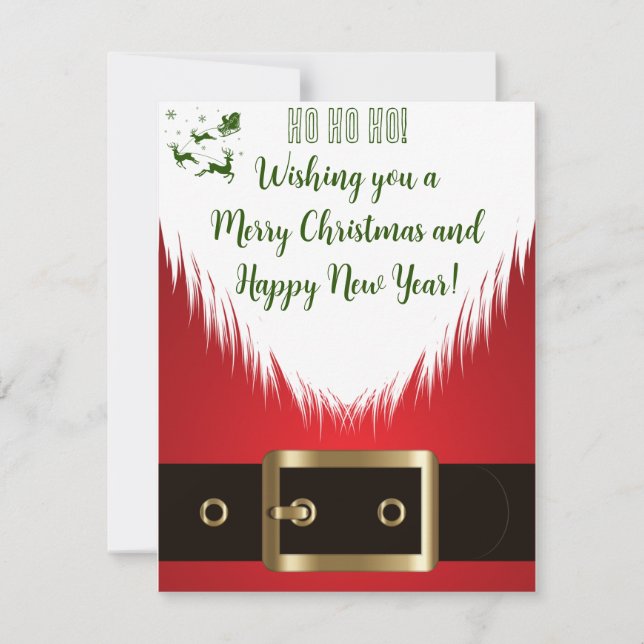 Tarjeta de Navidades "Saludos festivos de Santa" (Anverso)