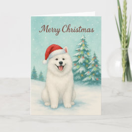Tarjeta de Navidades Samoyes - Tarjeta de vacacion