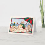 Tarjeta de Navidades Sandman Snowman<br><div class="desc">Una tarjeta de Navidad perfecta para los snowbirds y los amantes de la playa.</div>