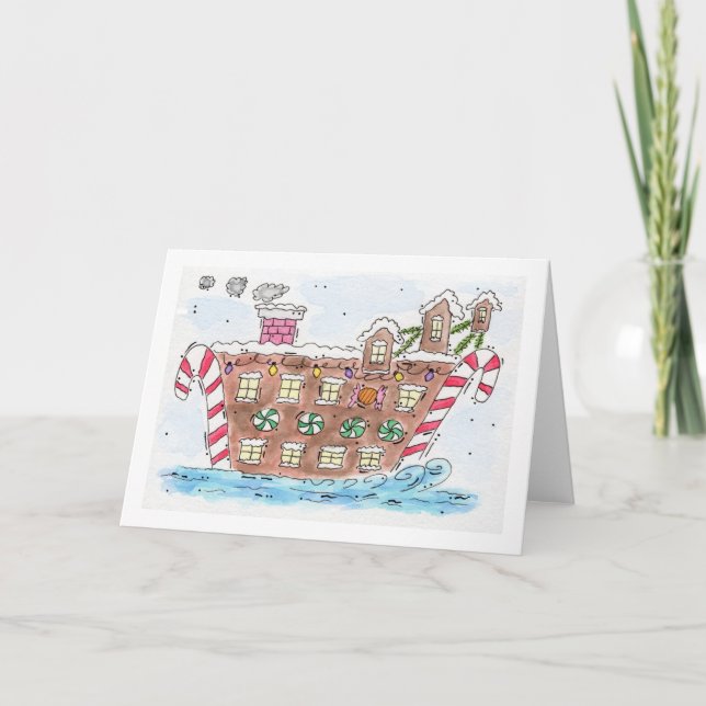 Tarjeta de Navidades "Santa Boat" (Anverso)