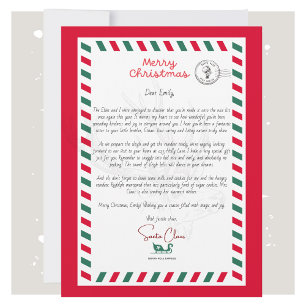 Tarjeta de Navidades Santa Carta personalizada par