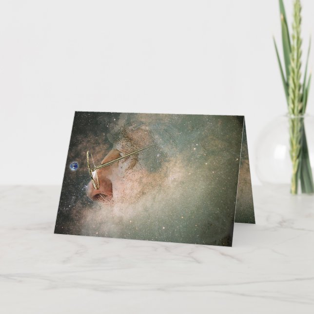 Tarjeta de Navidades Santa Cósmicos (Anverso)