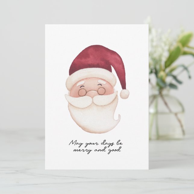 Tarjeta de Navidades Santa Cute (Anverso de pie)